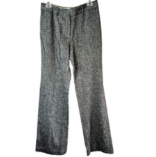 Michael Kors Women's Wool Blend Tweed Black Gray Pants Trousers Sz 8 Officecore
