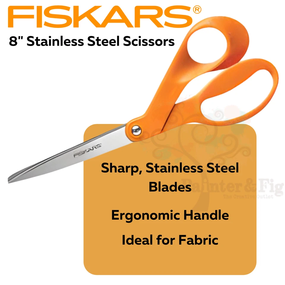 Fiskars 2 Pairs Scissors Set, Genuine 5" Micro Tip & 8" Stainless Steel Scissors - Image 3 of 4