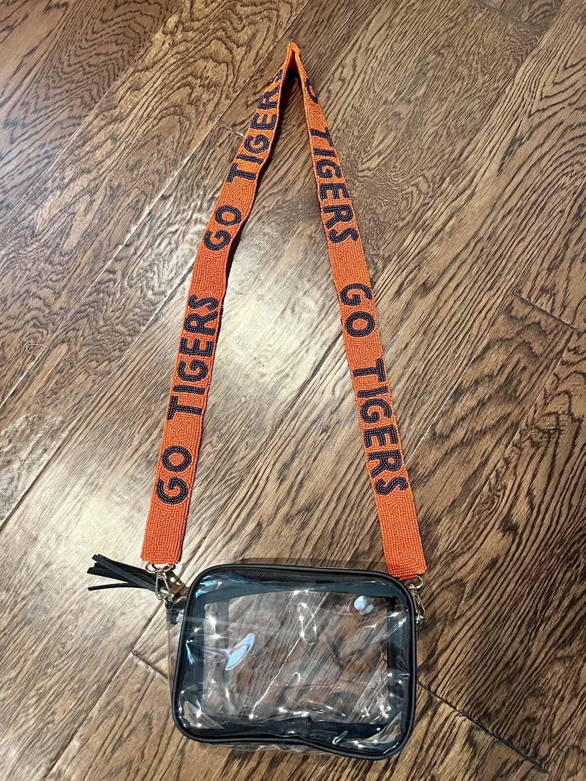 New Hand Beaded Sewn Auburn Alabama “Go Tigers” Bag Strap And Clear Bag Purse eBay