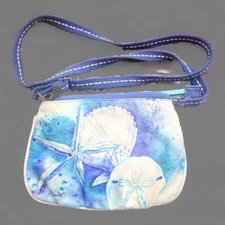 Paul Brent Sun' N' Sand Crossbody Blue Coastal Starfish Sand Dollar Shells Purse