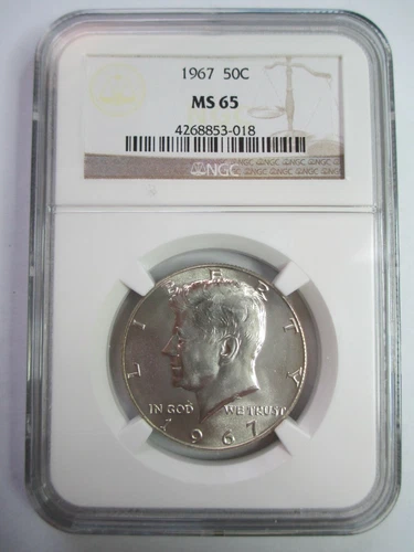 1967 KENNEDY HALF DOLLAR NGC MS65 MINT STATE CERTIFIED GRADED BUSINESS STRIKE