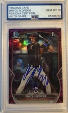 BRYCE ELDRIDGE Signed 2023 Bowman Chrome Pink Crater Psa 10 Auto /199