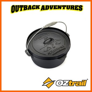 Details About Oztrail 9 Quart Camp Oven Cast Iron Pre Seasoned Cook Pot Cooking Oci Co090 D