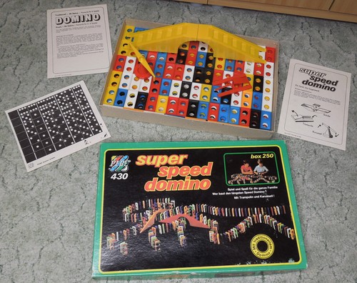 DDR Super Speed Domino Spiel PEBE 255 Steine Brücke Trampolin Karussell Top rar