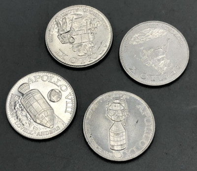 Shell Man In Space Tokens Apollo Missions VIII IX X XI Set of 4 | eBay