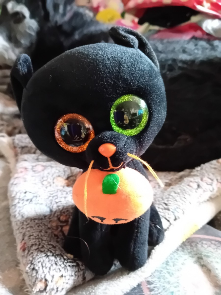Ty Beanie Boos Shadow The Black Halloween Cat, Small Plush Soft