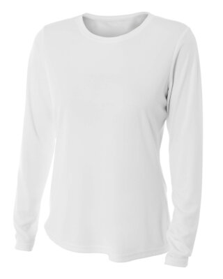 #ad A4 Ladies Long Sleeve Moister Wicking Cooling Performance Crew Shirt NW3002 $10.90