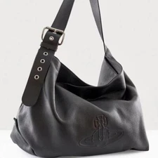 Vivienne Westwood Tote Black Leather Large Capacity 40×29×13cm outlet