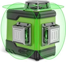 Huepar 3D Laser Level Lithium ion Battery w/ Portable Tool Bag 503CG B188