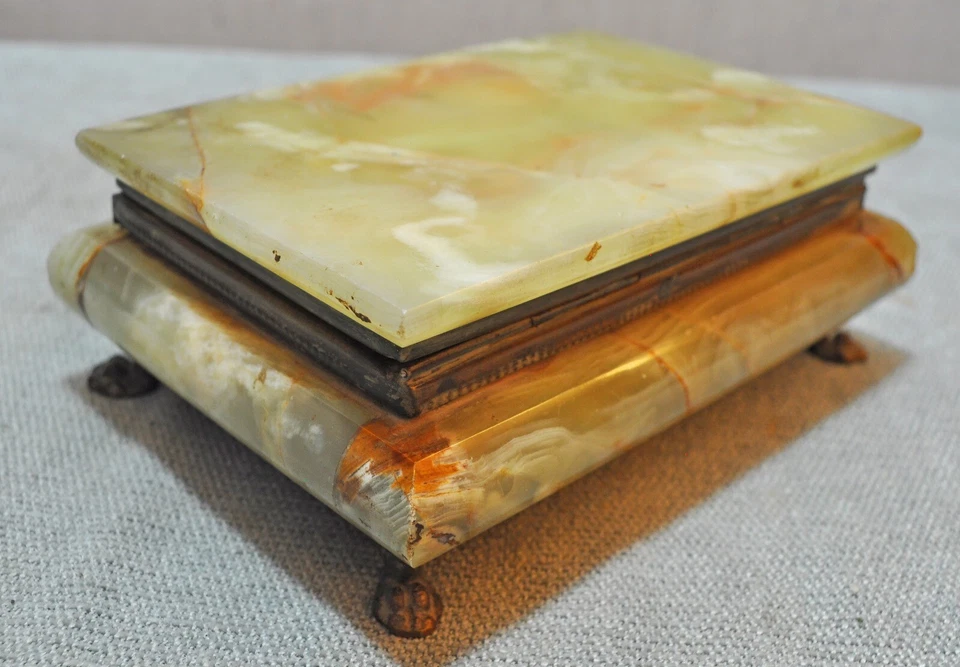 Joyero de piedra artesanal vintage antiguo original Foto 3 de 4