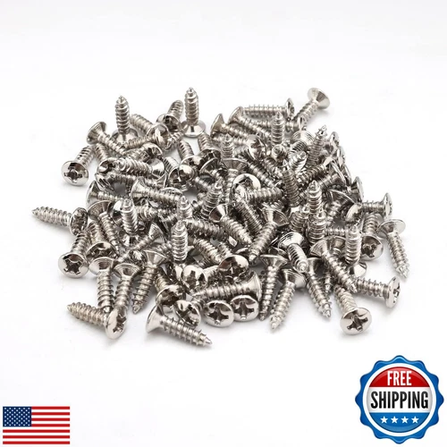 Chrome Guitar Bass Mounting Pickguard Screw for ST TL SG LP Guitar Pack of 10