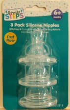 3 Pack Silicone Nipples by Gentle Steps Fast Flow DG72113-O0093