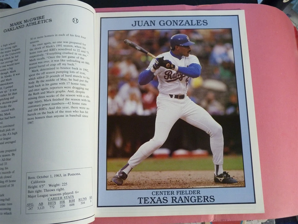 BASEBALL SUPER STARS ALBUM MINI POSTER 1993 MCGWIRE WALKER MOLITOR WINDFIELD - Image 2 of 4