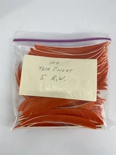 100 PACK TrueFlight 5" Inch Archery Feathers Right Wing Parabolic Cut Orange NEW