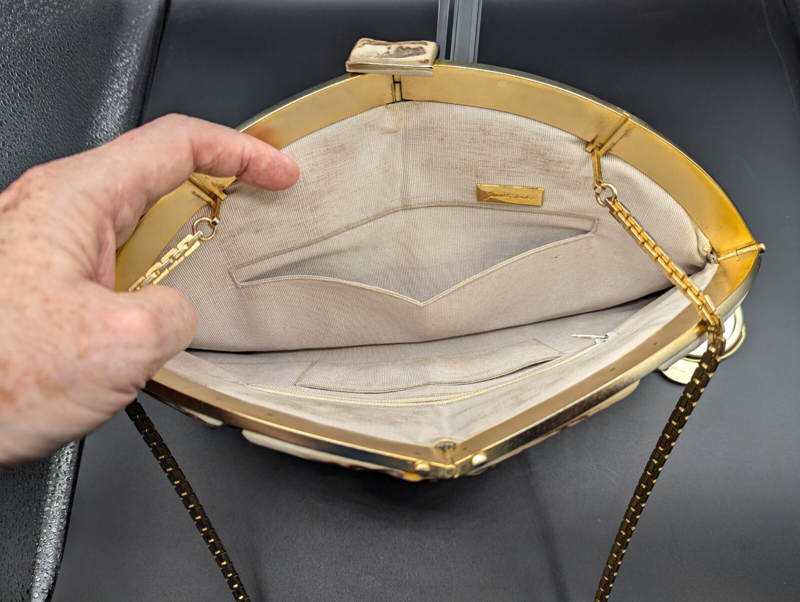 Judith Leiber Couture Python Clutch/Crossbody Cha… - image 11