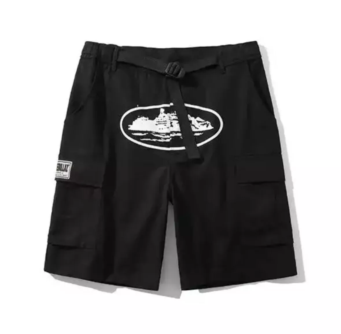 正規品！Corteiz Cargo Shorts Black / White-