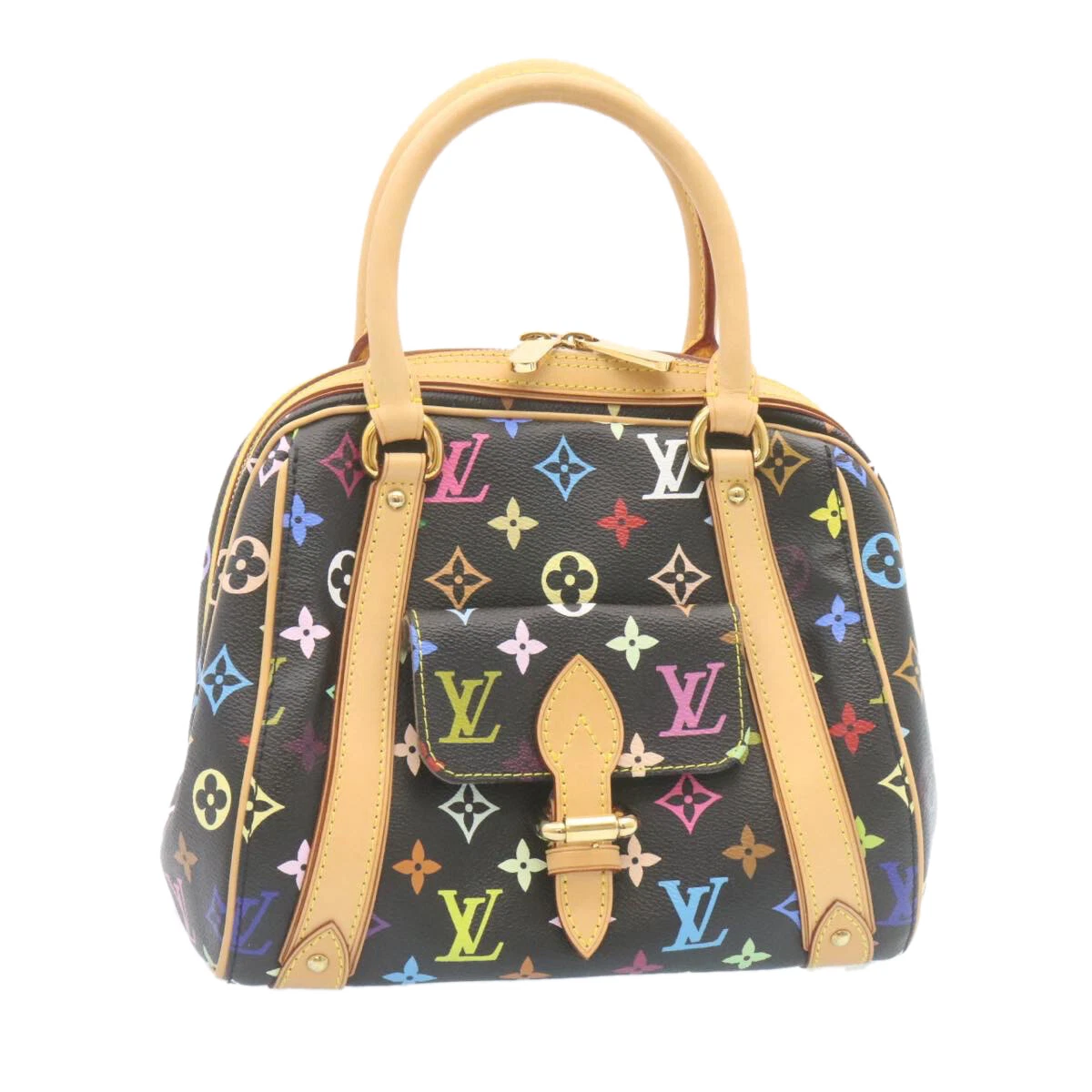 LOUIS VUITTON Monogram Multicolor Priscilla Hand Bag Black M40097 LV Auth  27844A