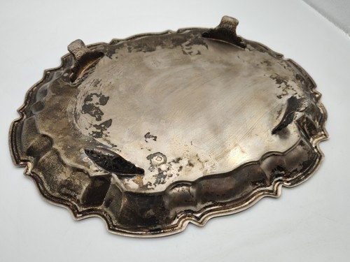 Vintage Silver Serving Tray With Legs, Silver Plated-Floral Pattern-14 X 11 - Picture 9 of 12