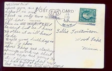 1915 Ramey MN Cancel on PPC Scarce Morrison County DPO (1899-1923) MN1364