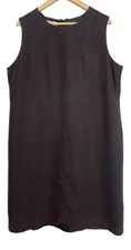 Womens Talbots Irish Linen Gray Lined Shift Dress Women’s Size 16 Sleeveless