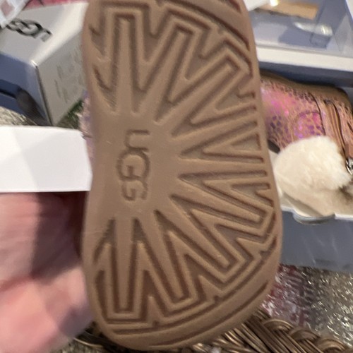 UGG Child I Jorie Ii Spots Fashion Boots - chestnut sparkle suede NEW 02/03 CUTE - Picture 9 of 23