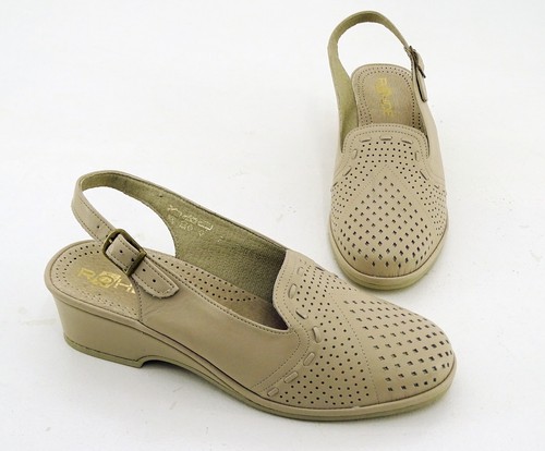 Sandalen Rohde Sling Blockabsatz Echtleder beige Gr. 7 = 40