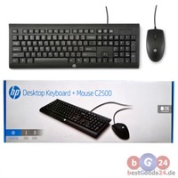 Tastatur & Maus Set Hp C2500 Qwertz Kabelgebunden Usb Optische Maus Schwarz
