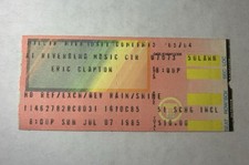 Vintage Eric Clapton Ticket Stub - Riverbend Music Ctr, Cincinnati - 7/7/1985