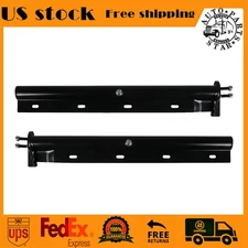 Pair Black Mud Flap Hanger 30" Straight Angled Spring Loaded 1-1/8" Bolt Pattern