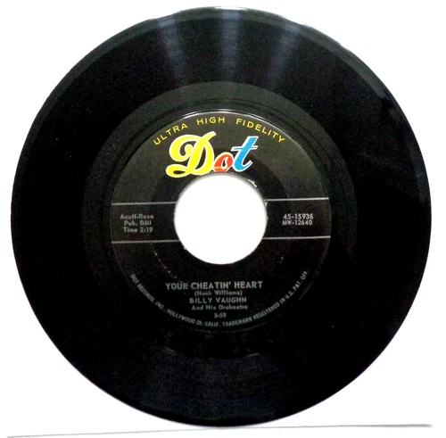 Billy Vaughn & Orch: You Cheatin' Heart 1959 Dot 45-15936 Indianapolis Press VG+