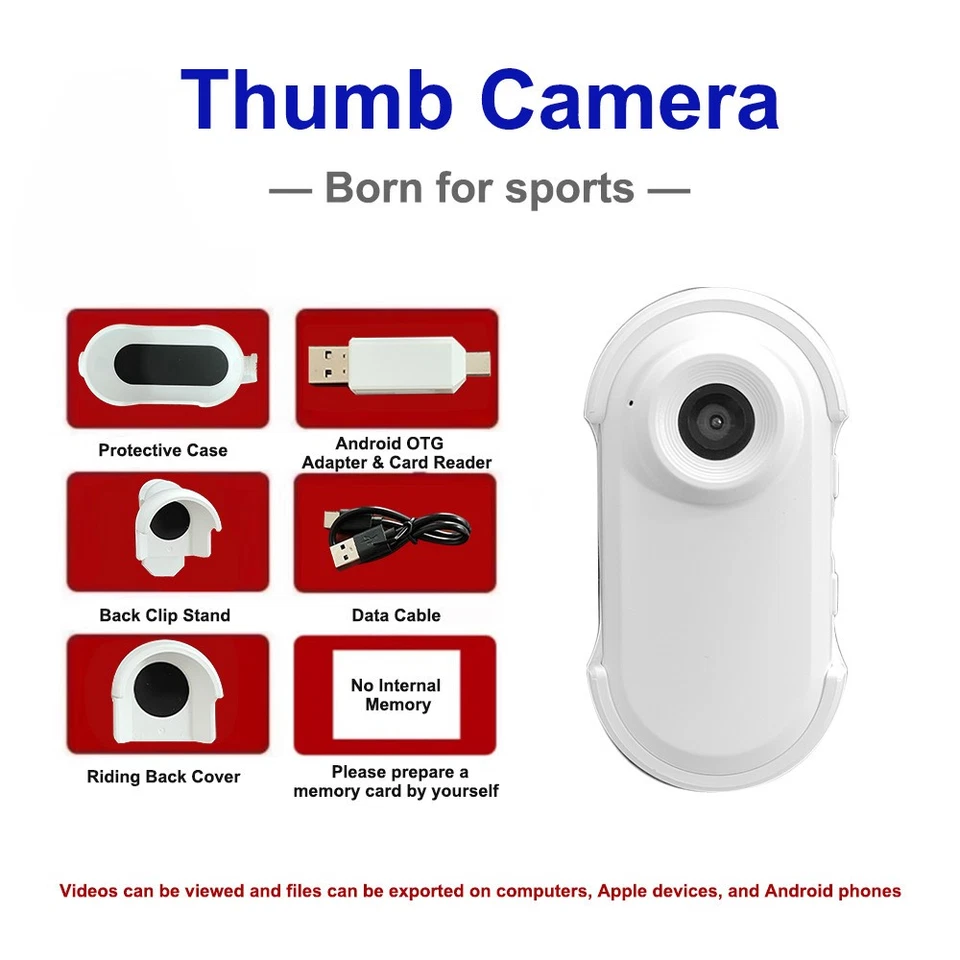 Wearable Portable Lightweight For Kids Pet Record Mini Thumb Body Camera - Image 3 of 4