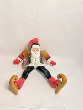House of Hatten Denise Calla Ice Skating Santa Folk Art 7” T x 8.5” W x 9” L