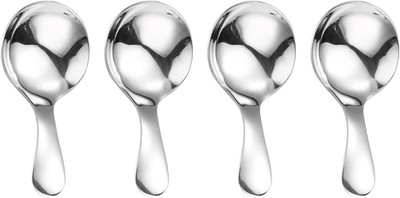 Short Handle Spoons,4 Pcs Small Scoops for Canisters, Stainless Steel Mini Salt 
