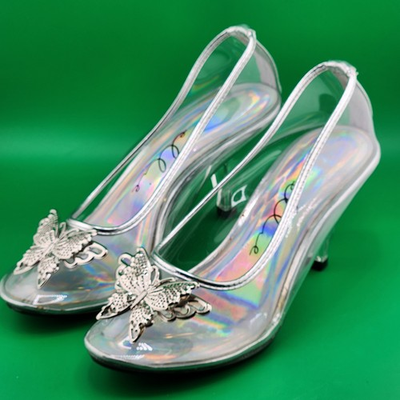 #ad #ad ELLIE Women#x27;s Clear Butterfly Princess Fancy Pump 3quot; Heel Shoes Size 6 $14.00