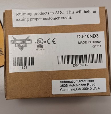 AUTOMATION DIRECT D0-10ND3 DirectLOGIC DL05/06 discrete input module