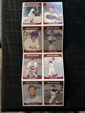 1985 TCMA Home Run Champion Undetached Strip Set Hank Aaron, Ted Williams HOF