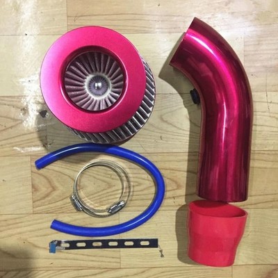 Red 3' Cold Air Intake Filter Alumimum Induction Hose System For Saab 9-3 Turbo