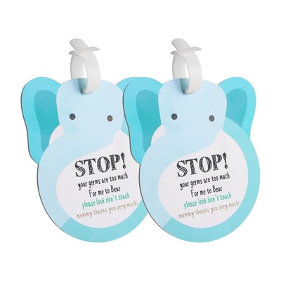 Elephant Baby Dont Touch Sign Car Seat 1 Count (Pack of 1), 2pcs 