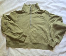Lululemon Scuba Oversized Funnel Neck Half Zip Green Sweatshirt M/L