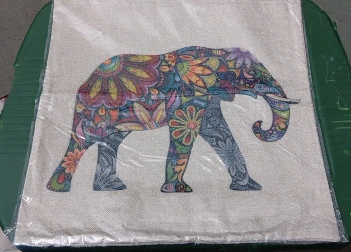 Colorful Elephant Sofa Pillow Case Decorative Zippered New Couch  - Image 2 of 4