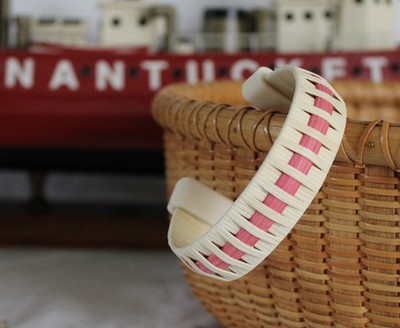 Nantucket Basket Style Cuff Bracelet ~ New ~ Breast Cancer Awareness ~ Artisan ~