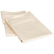 Egyptian Cotton 650 Thread Count Solid Pillowcase Set Standard-Ivory