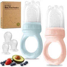 Baby Fruit Feeder 2pk - Silicone Baby Food Feeder for Babies 6-12 Months, Breast