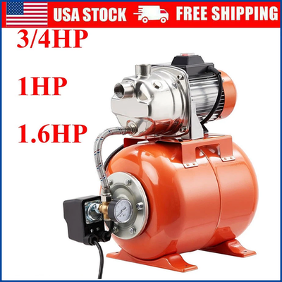 #ad 115V Shallow Well Garden Pump with Booster System and Pressure Tank Water Jet US $125.96