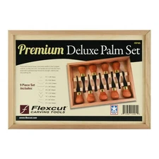 Wood Carving Tools Premium Deluxe Palm Set FRP405, 9-Piece,1095 High Carbon S...