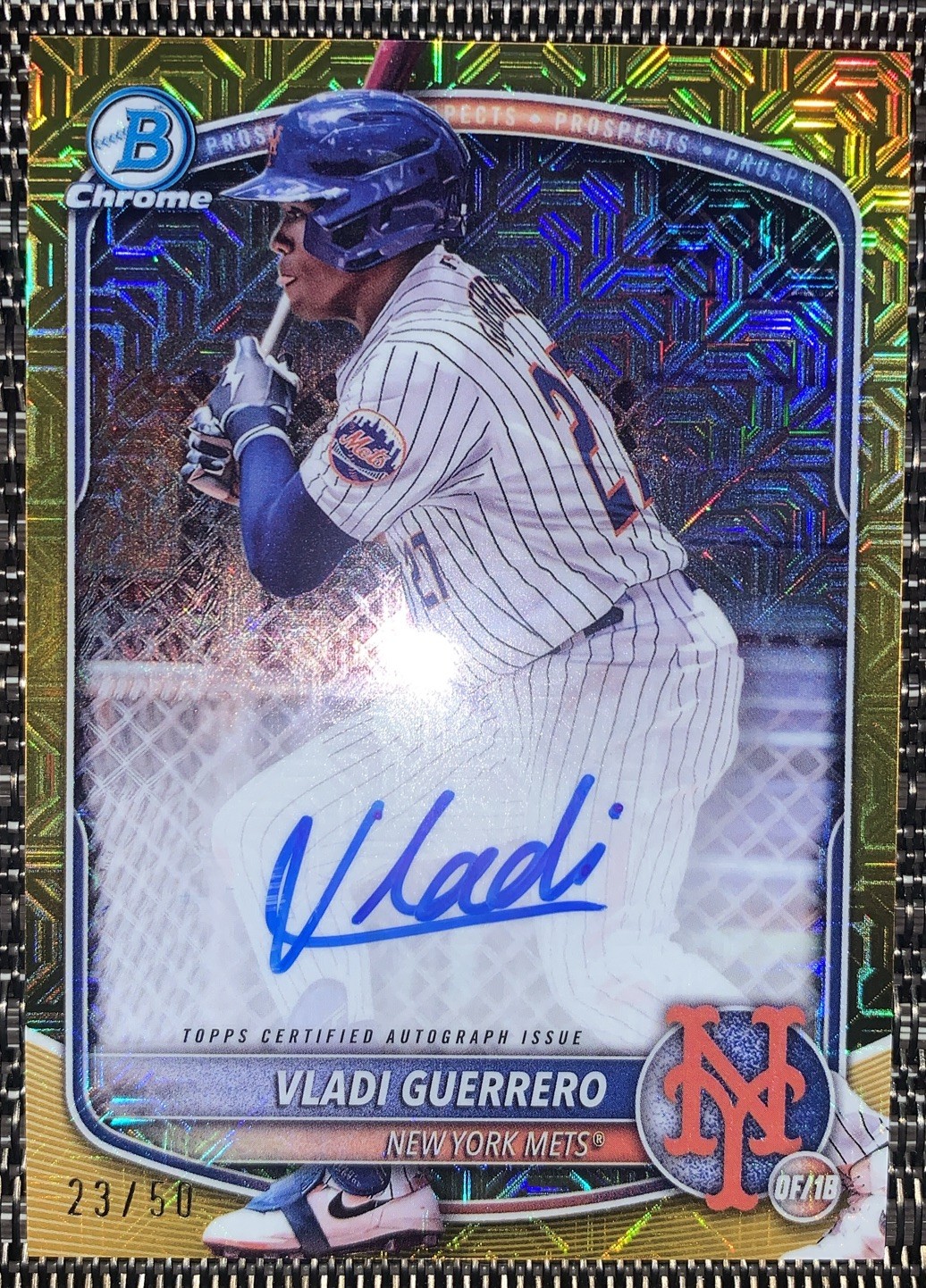 Vladi Guerrero 2025 Bowman Chrome Mega Mojo GOLD /50 AUTO BMA-VG New York Mets