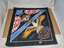 Vintage Harley Davidson Bandana 90s Made In USA Eagle Graphic Broken Wing