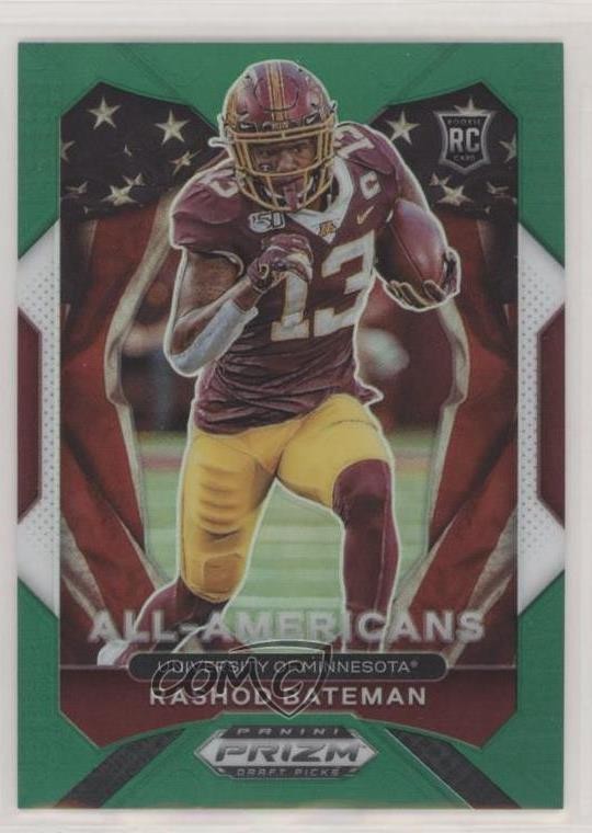 2021 Panini Prizm Draft Picks All-American Green Prizm Rashod Bateman #196 0g27