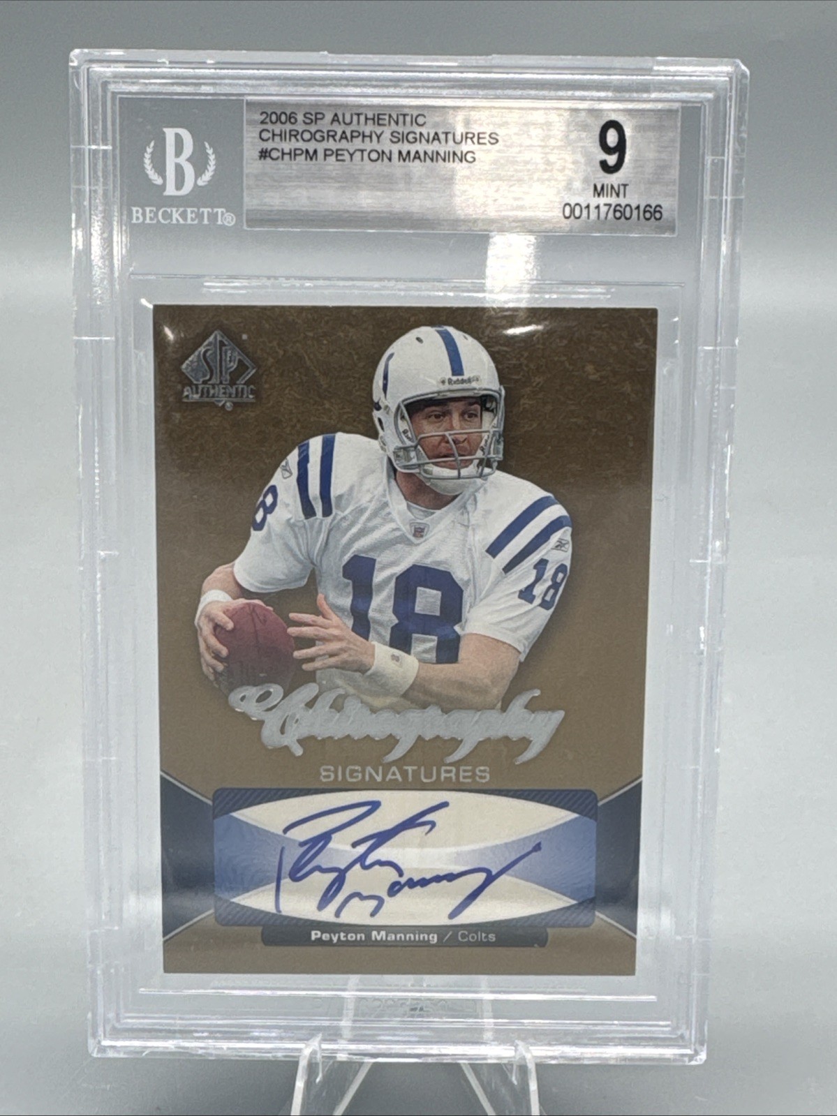 2006 Upper Deck SP Authentic Peyton Manning Chirography On Card Auto BGS 9 Colts