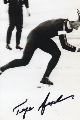 OLYMPIA 1980: TERJE ANDERSEN (NOR) AUTOGRAPH BRONZE OLYMPIA SPEED SKATING
